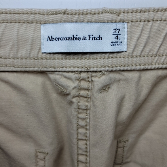 Abercrombie & Fitch Army Tan Utility Pants Size 27 Y2K 100% Cotton Gorpcore - Picture 4 of 9